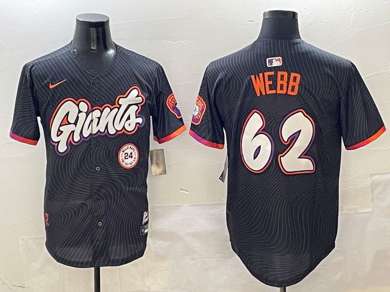 Men San Francisco Giants #62 Webb Black Joint Name Nike 2025 MLB Jersey style 9->san francisco giants->MLB Jersey